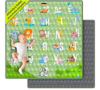 VALVANI Alfombra Bebe Acolchada 120x120 cm Plegable Antideslizante y Lavable Juegos y Gateo para Suelo Tapete Suave Actividades Montessori Estimulacion Sensorial Infantil Valbabycare