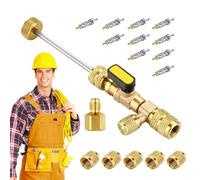 Valve Core Removal Tool, 1/4" & 5/16" Refrigeration Service Tool, Lightweight Strong Leak-Free Valve Remover, Industrial Grade AC Repair Gear with Brass Build for R410A and R22