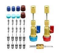 Valve Core Remover, R134a AC Repair Tool Kit | Quick Disconnect Air Conditioning Piston Disassembly Tool Non Slip Refrigeration Tire HVAC System Maintenance Service Use Set