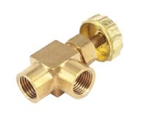 Válvula, 1 UNIDS 1/8" 1/4" BSP Hembra Recta/Codo Válvula de Aguja de Latón Neumática(1/4",Elbow Type)