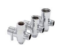 Valvula 3 Vias Ducha Adaptador convertidor en T de válvula desviadora de 3 vías, cromado, for cabezal de ducha, distribución de agua de tres vías.(3-4 T valve)