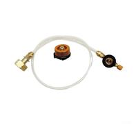 Válvula adaptadora de quemador de propano para estufa de camping, recarga de gas que permite la conexión de tanque plano a estufas portátiles y fijas al aire libre (válvula inflable + adaptador)
