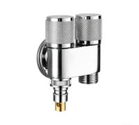 Válvula Agua Lavadora Rosca 4 Puntos Compacta(silver) | Doble salida , interruptores separados, control flujo para preciso, cobre , para ideal lavadora secadora