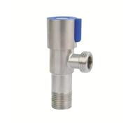 Válvula angular de acero inoxidable, rosca triangular, válvula de agua caliente y fría, conector de baño for calentador de agua de lavabo de inodoro G1/2(Blue 1hole)
