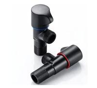 Válvula angular de baño negra, válvula de llenado de control de agua for cocina, grifos, grifo mezclador de agua fría y caliente, accesorios estándar G1/2 304 de acero(COLD and HOT)