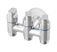 Válvula angular de inyección de agua de tres vías, eficiente y estable, diseño multifuncional, entrada y tres salidas de agua, 1 unidad (plata)