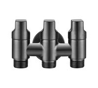 Válvula angular de inyección de agua de tres vías, eficiente y estable, diseño multifuncional, entrada y tres salidas, 1 pieza (gris)