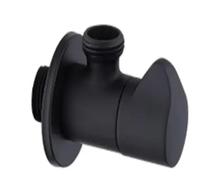 Válvula angular de latón cromado, negro, oro rosa, válvula de entrada for baño, válvula de salida simple y doble, válvula de cierre de agua G1/2 for inodoro y cocina(Black)