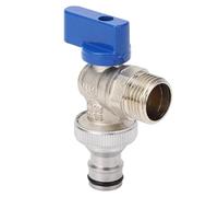Válvula angular de latón de primera calidad, entrada macho de 1/2 pulgada, salida macho de 3/4 pulgada, válvula de cierre de agua de 1/4 de vuelta con adaptador de conexión rápida