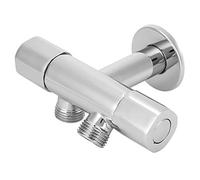 Válvula Angular de Latón G1 / 2 Pulgadas, Tres Vías, Doble Control, Doble Mango, Para Lavadora y Manguera - Alta Durabilidad, Control Independiente, Uso Multifuncional