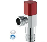 Válvula angular de latón resistente de 3 vías de salida de entrada de 1/2 pulgada para agua caliente y fría, válvula de cierre triangular antirreflujo con conexión de rosca extendida compatible con