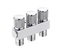 Válvula angular de tres vías cobre G1/2 pulgadas montada en la pared, 1 3 salidas, llenado triangular agua for balcón, accesorios baño(Style E)