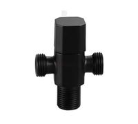 Válvula angular for grifo, válvula de ángulo negra cobre y latón for cocina, baño, inodoro, parada agua fría caliente, 2 uds Para BañO(Black B)