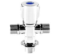 Válvula Angular Para Grifo Grifo de válvula angular, parada agua, Control llenado inodoro, interruptor grifo for baño, accesorios cocina, 2 uds(Silver -Double)