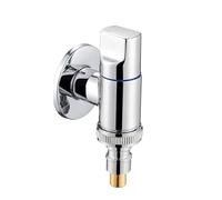 Válvula Angular Para Grifo Válvula de ángulo grifo multifunción, válvula apertura agua latón, Clip parada G1/2 montada en la pared, 2 uds(Silver)
