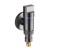 Válvula angular totalmente de cobre, grifo for lavadora, válvula de parada automática, anticaída for el hogar de 1/2 pulgadas(Gun gray,Stainless steel)