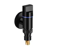 Válvula angular totalmente de cobre, grifo for lavadora, válvula de parada automática, anticaída for el hogar de 1/2 pulgadas(Ya black,All copper)