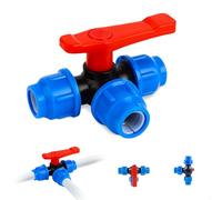 Valvula Antiretorno Agua con una Sola Manija,Llaves de Paso de Agua de Vías de Material PPLlave De Paso Agua En T,Llave de Paso Adecuado para Exteriores como Jardines,Terrenos Agrícolas,25 mm