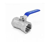 Valvula Antiretorno Agua Válvula de bola una pieza acero inoxidable S304 SS316L, interruptor válvula tubería agua roscada 1/4" 3/8" 3/4" 1" 1-1/4" 1-1/2" 2" DN15 para Lavadora(3/8",SS304)