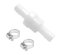 Válvula antirretorno de 10 mm de diámetro con 2 bandas de sujeción, válvula de retención en línea de plástico para agua, aire líquido, combustible, gas, apto para lavadoras, secadora de condensación