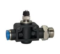 Válvula antirretorno de estrangulador "Blaue Serie", recta, G 1/2 a, F. manguera de 12 mm de diámetro, válvula de trabajo. Máx. 15 bares, KS/Ms vern, aceleración S-G.