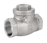 Válvula antirretorno DN32, clapeta de acero inoxidable 304, rosca hembra 1 1/4'' 200 PSI 10×8,5 cm - Evita reflujo y fugas, alta resistencia a la presión y corrosión, ideal par