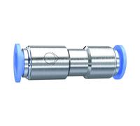 Válvula antirretorno recta "Blaue Serie", conector para manguera de diámetro exterior de 6 mm, presión de trabajo máx. 10 bares, latón niquelado.