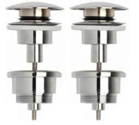 Válvula Clic-Clac Universal para Lavabo - Acabado Cromo o Blanco - Alta Durabilidad hasta 200.000 Ciclos - Instalación Estándar G1¼" (Cromo) (Paquete de 2)