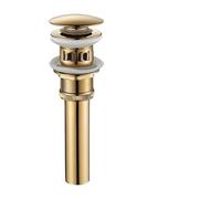 Valvula Click Clack Lavabo Fregadero de lavabo latón for baño, desagüe emergente, agua, tapón residuos for, escurridor, filtro rebote for oro negro(Gold w Overflow A)