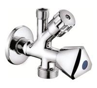 Válvula combinada 1/2"x3/4"x3/8", grifo de escuadra y grifo de lavadora cromo, llave de paso lavadora latón cromo, para cocina baño lavavajillas.