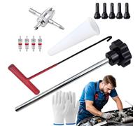 Válvula Core Tool - 13 válvulas Stem Installation Tool | Tyre Válvulas ChangeTool, Set ValveStem Core Quickly Replacement Tools Kit For Cars Trucks ATVS con 4 válvulas TR412 Stems, Lubricante Grease &