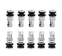 Valvula Corta Vástago, Fydun Kit de Vástago de Válvula de Neumático 10Pcs TR161 Válvula de Neumático Tallos Cortos Perno Vástago Válvula Corto Metal con Tapa Antipolvo para Motocicleta