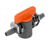 Válvula Corte Micro-Drip 4.6mm Gardena, Plástico, Gris/Naranja, Pack 2 Unidades, Regulación 360º