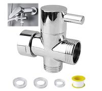 Válvula de 3 Vías G3/4 Pulgadas, Conmutadora de Ducha, Latón Macizo, Piezas de Repuesto para Sistemas de Ducha, Aseos, Baños, Cocinas (Plata)