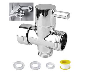 Válvula de 3 Vías G3/4 Pulgadas, Conmutadora de Ducha, Latón Macizo, Piezas de Repuesto para Sistemas de Ducha, Aseos, Baños, Cocinas (Plata)