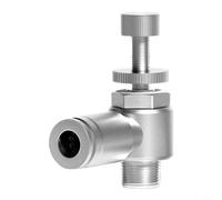 Válvula de acelerador de conexión rápida para control de velocidad con M5 y varios tamaños de 1/8 pulgadas, 1/4 pulgadas, 3/8 pulgadas, 1/2 pulgadas, construida de acero inoxidable 304 (SL6-01)