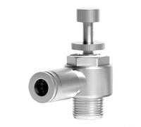 Válvula de acelerador de conexión rápida para control de velocidad con M5 y varios tamaños de 1/8 pulgadas, 1/4 pulgadas, 3/8 pulgadas, 1/2 pulgadas, construida de acero inoxidable 304 (SL6-02)