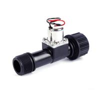 Válvula de agua de bajo voltaje y alto flujo para sistemas de riego de jardín, válvula de temporizador de plástico de 13 x 13 x 6 cm, adecuada para fontanería exterior de baja presión