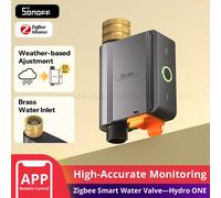 SONOFF SWV-ZFE Hydro ONE Temporizador de aspersores Zigbee inteligente, entrada de latón, temporizador de riego con programación adaptada al clima con medidor de flujo para jardín y césped, funciona