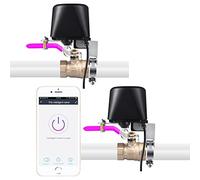 Válvula de agua Zigbee, válvula de agua inteligente Tuya, cierre automático de válvula de bola, temporizador de riego, controlador de aspersor, compatible con Alexa y Google Assistant(pack doble)
