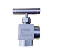Válvula de aguja de acero inoxidable 304 con rosca hembra BSPP de 1/8", 1/4", 3/8" y 1/2" y válvula reguladora de flujo.(3/8")