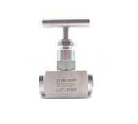 Válvula de aguja de acero inoxidable Válvula de aguja alta presión acero inoxidable con rosca hembra BSP 1/8", 1/4", 3/8", 1/2", 3/4", 1", control flujo y cierre(1")