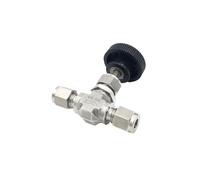 Válvula de aguja de compresión forjada for grúa, tubo OD de 3000 PSI de 3/6/8/12mm, 1/8 ", 1/4", 3/8 ", 1/2", Control de flujo inoxidable 304 316(6mm,SS304)
