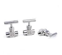 Válvula de aguja de rosca hembra de acero inoxidable 304 de 1/8, 1/4, 3/8 y 1/2 pulgadas con mango de forma de globo, 1 unidad(3/8")