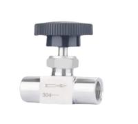 Válvula de aguja directa, válvula globo, reguladora caudal, acero inoxidable 304, 1/8", 1/4", 3/8" y 1/2" NPT(Female X Female NPT,3/8")