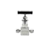 Válvula de aguja Válvula de aguja de acero inoxidable de alta presión, 6000PSI, flujo ajustable de 2 vías for conexión de compresión de gas(1/8")