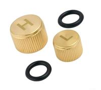 Válvula de aire acondicionado de metal para R134a High Low Side Brass Construction Fit para vehículos 1994-2016 Cubiertas protectoras contra el polvo y la humedad
