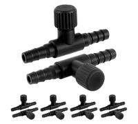 Válvula de aire de acuario, 10 válvulas de control de bomba de aire de acuario en forma de T, regulador de flujo de aire de plástico de una sola vía, accesorios de bomba de aire para pecera, tubo de