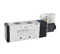 Válvula de aire solenoide neumática Baomain 4V410-15 DC12V 5 Vías 2 posiciones PT1/2" tipo de acción piloto interno control eléctrico único