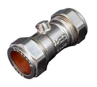 Válvula de aislamiento de 22 mm o 3/4 pulgadas x 1 accesorio de compresión de latón chapado en cromo aprobado por WRAS que incluye entrega Prime de Kudos Trading Next Day.